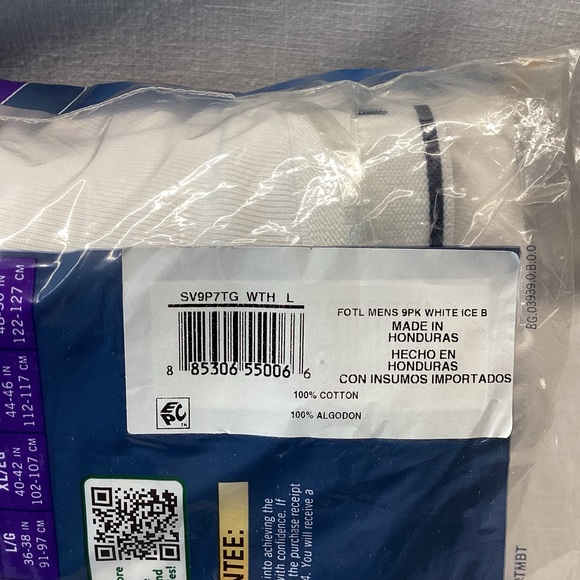 FRUIT OF THE LOOM MENS’ TAG-FREE BRIEFS 9 PACK 100% COTTON SIZE: LARGE - Picture 6 of 9